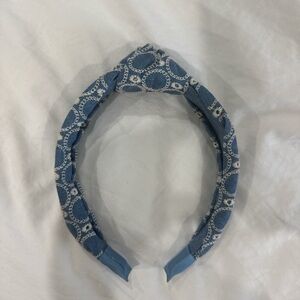 LOFT Blue and White Knotted Headband